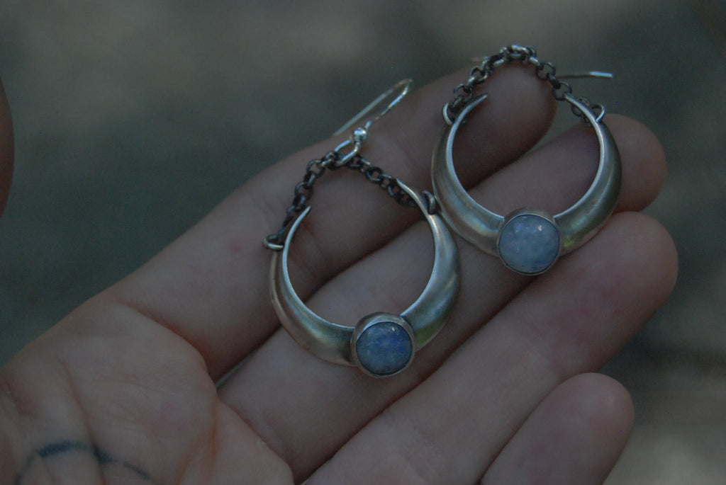 Moon dangle earrings