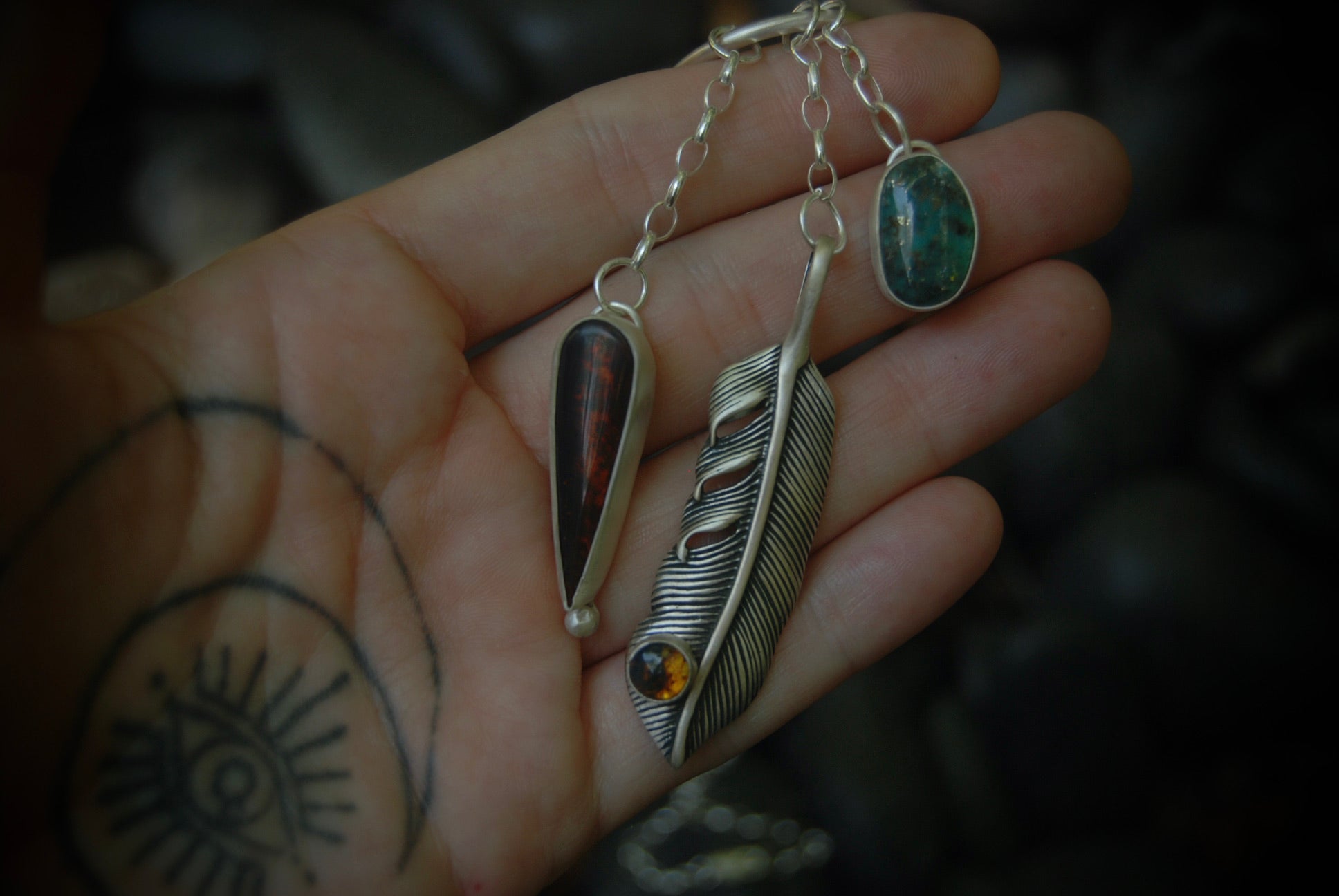 Amber and Turquoise Talisman