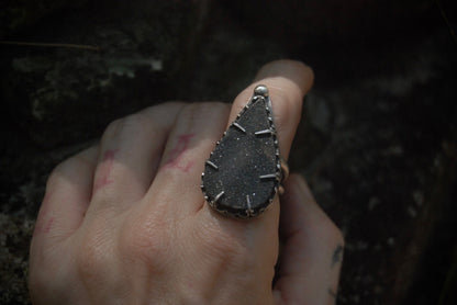 the night druzy ring |size- 7|