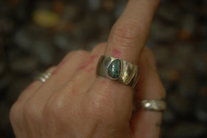 Turquoise Thick Band Ring sz8.5