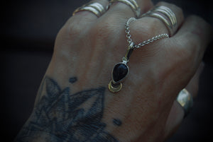 Onyx Moon Drop Necklace
