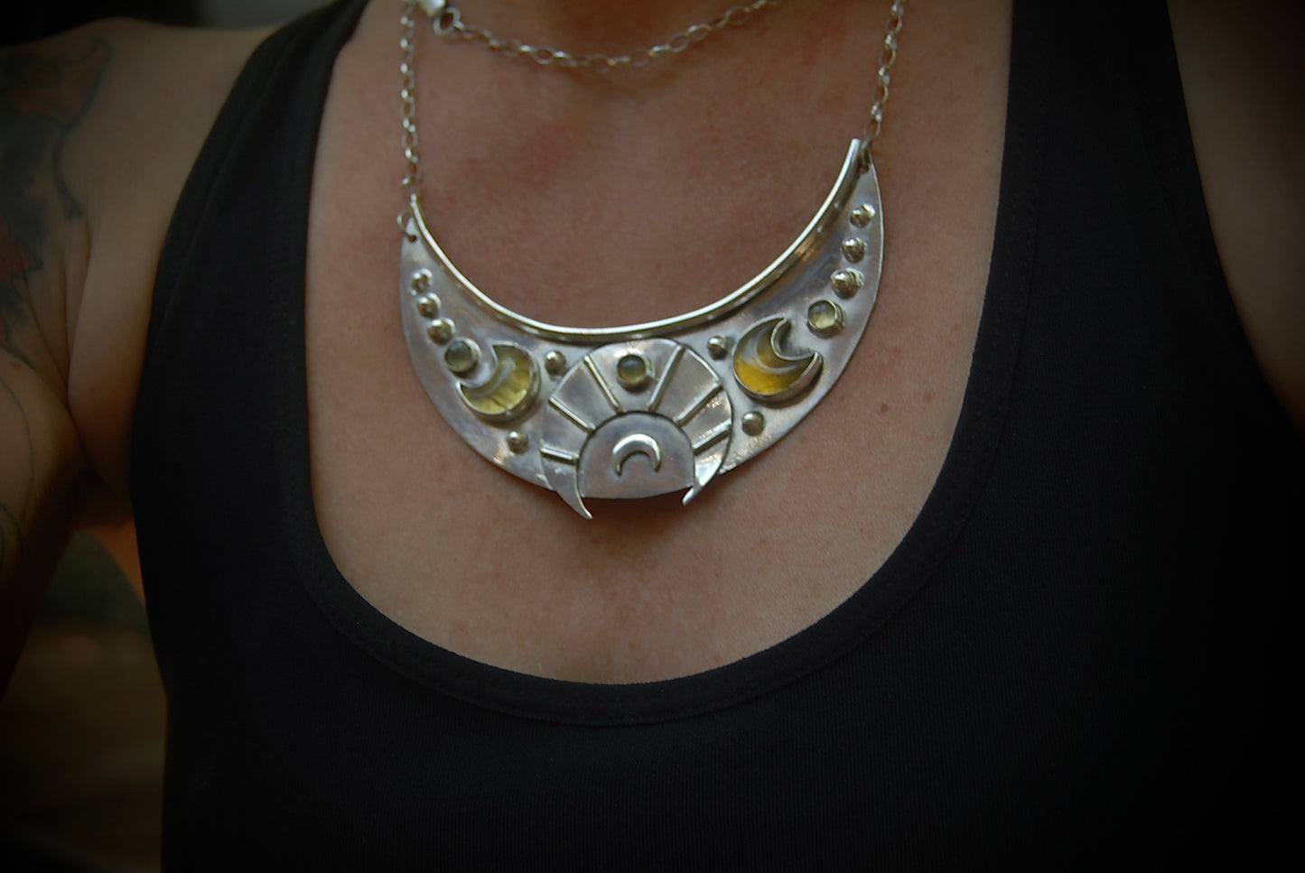 Moon Eyes Shield Necklace