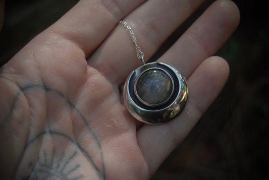 Purple Lab Moon Necklace