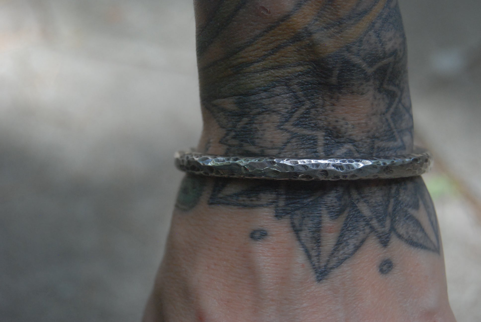 Solid hammered cuff