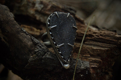 the night druzy ring |size- 7|