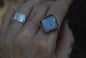 Diamond moonstone ring