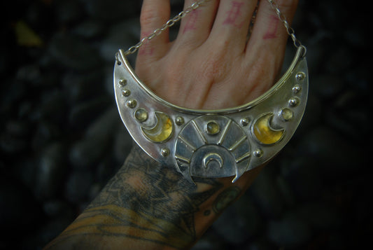 Moon Eyes Shield Necklace