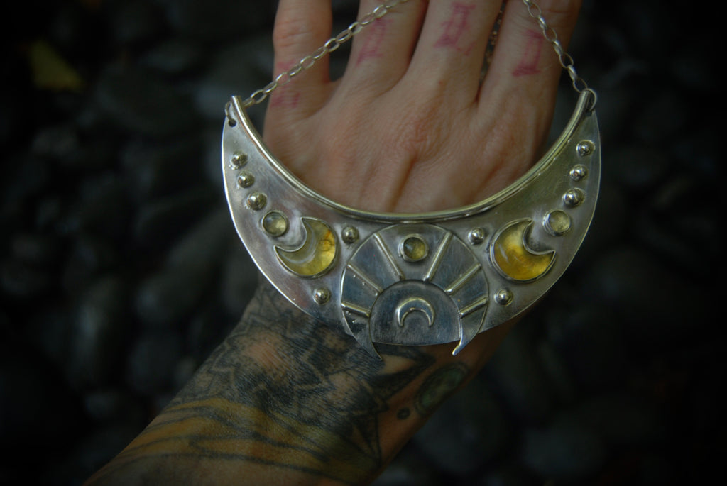 Moon Eyes Shield Necklace