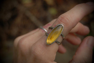 Simple Amber Ring 2 sz-6.75