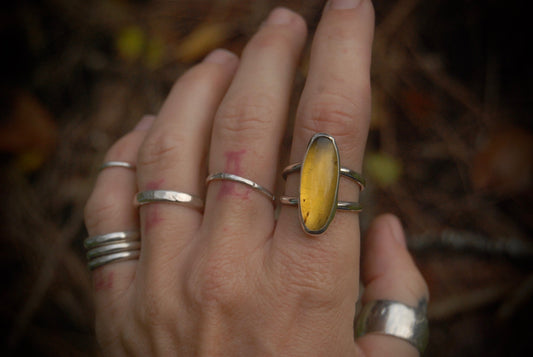 Simple Amber Ring 1 sz-8.75