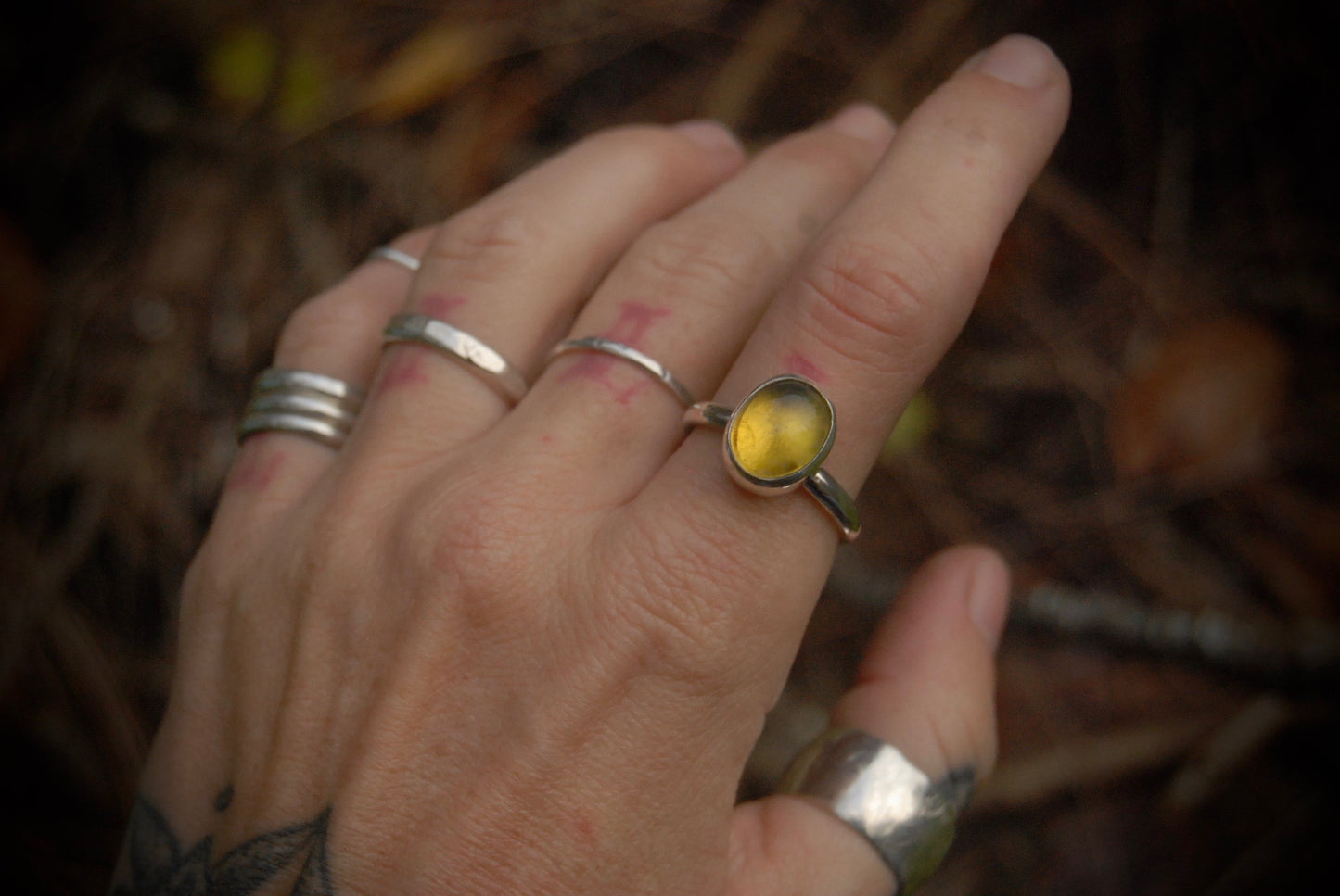 Amber Stack Ring sz-9.5