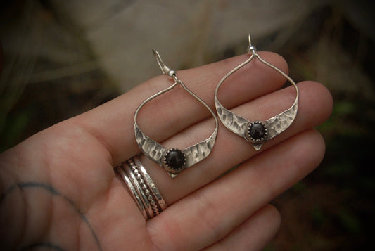 Onyx Fan Earrings