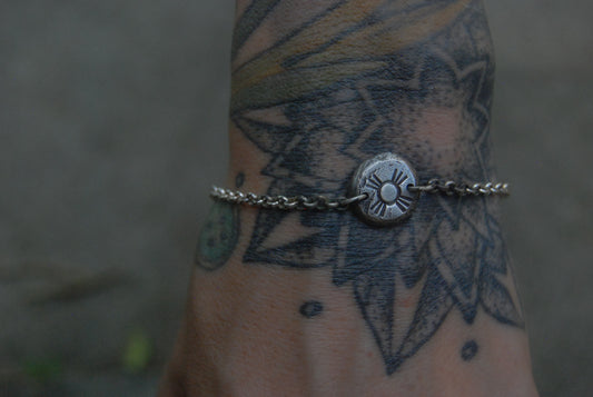 Rustic sun chain bracelet