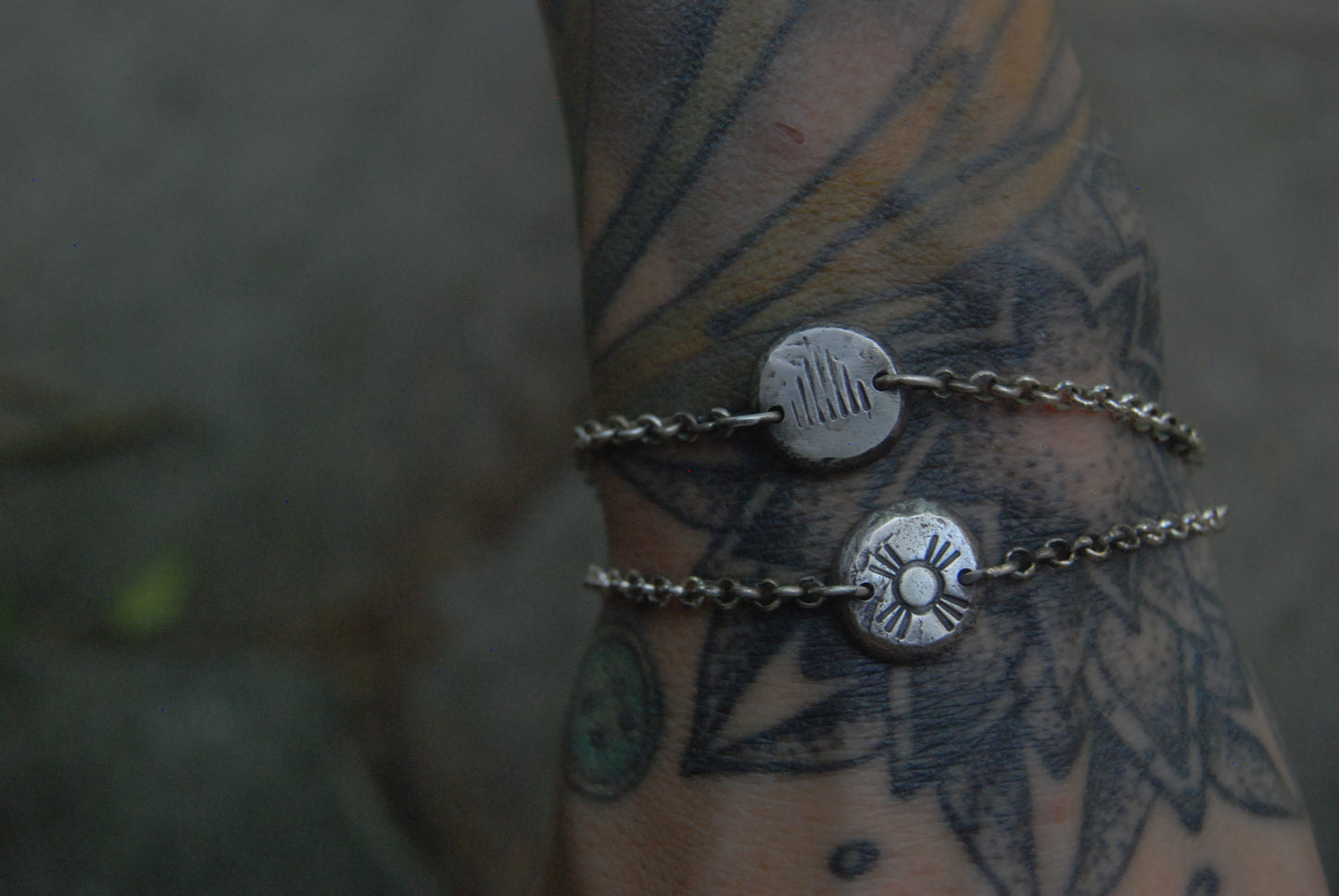 Rustic sun chain bracelet
