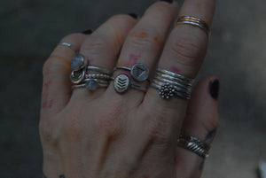 MTO 4 silver stack rings