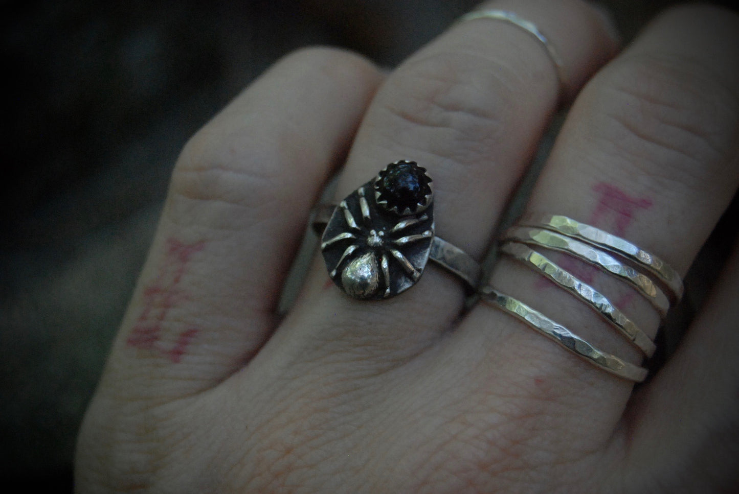 onyx spider ring |size-7