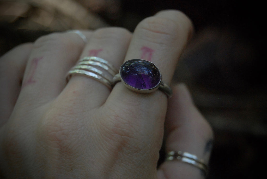 amethyst stack ring |size-9|
