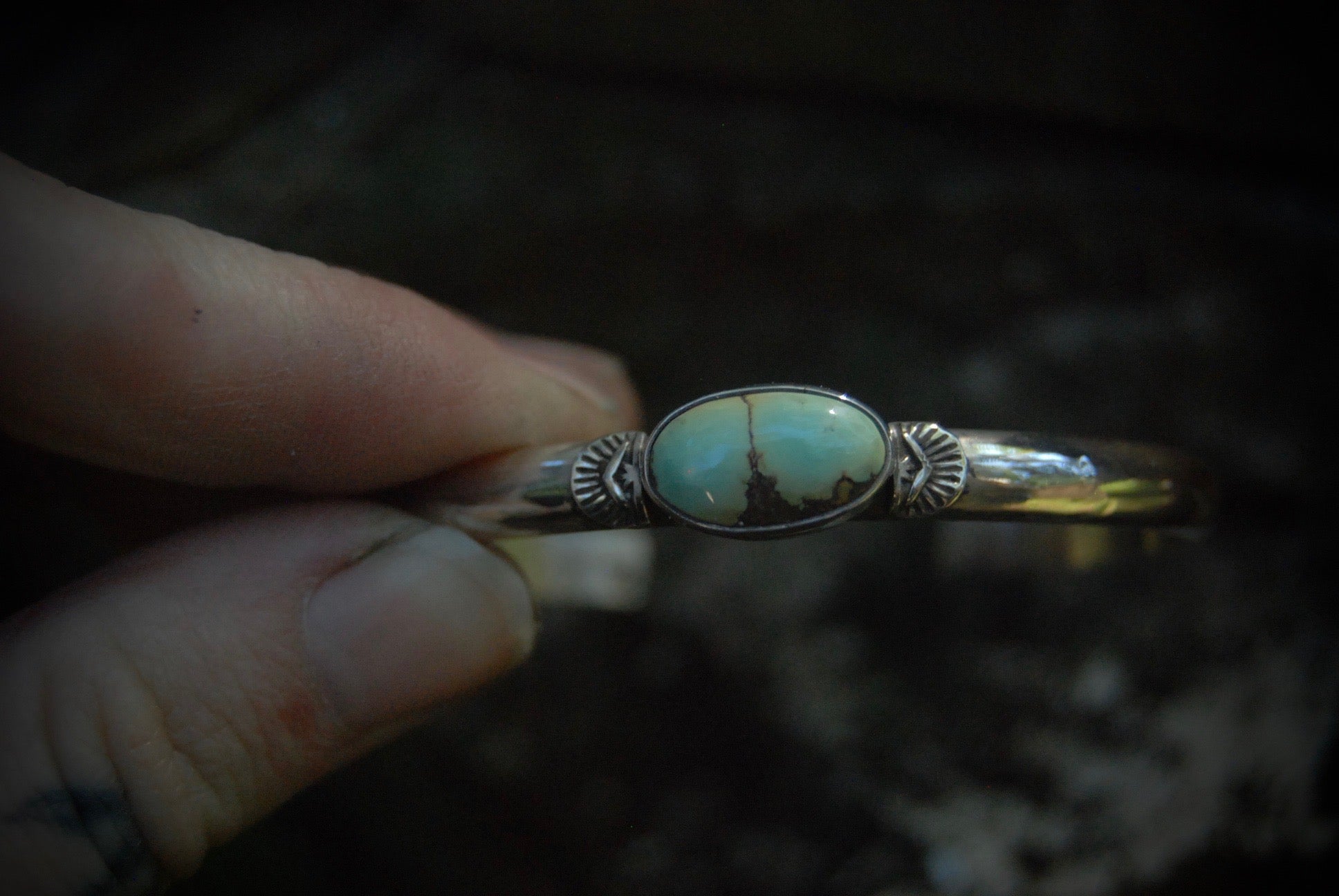Stamped Turquoise Cuff