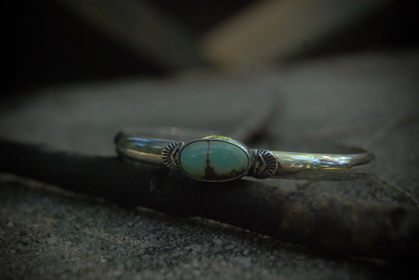 Stamped Turquoise Cuff