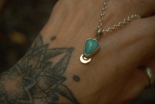 Turquoise Moon Drop Necklace