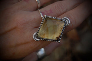 Diamond Amber Moon Ring