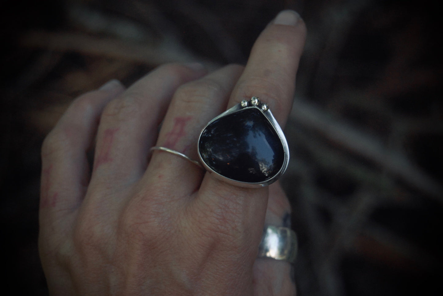 Obsidian Ring sz-8.5