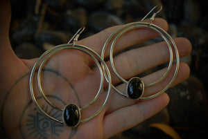 Onyx Moon Earrings