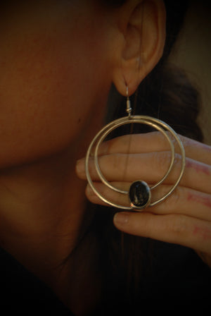 Onyx Moon Earrings