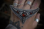 Garnet Luna Moth Necklace