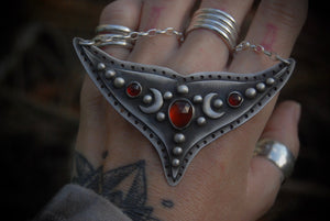 Garnet Luna Moth Necklace