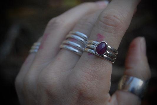 Pink Sapphire Stack Set sz-6.75