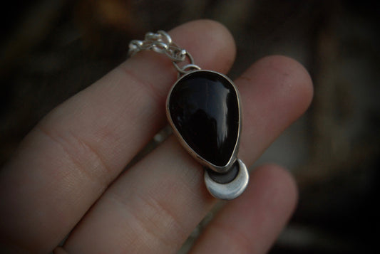 Onyx Moondrop Necklace