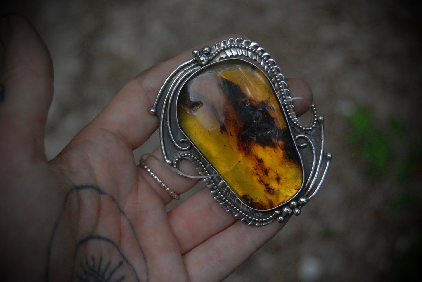 Dakota Amber Pendant/Ring