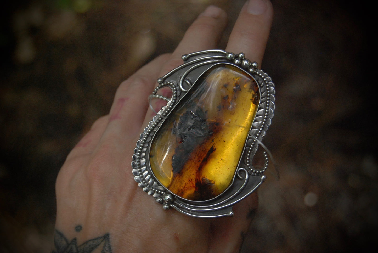 Dakota Amber Pendant/Ring
